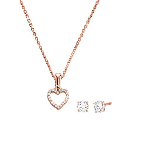 michael kors earring and necklace set|michael kors jewellery set.